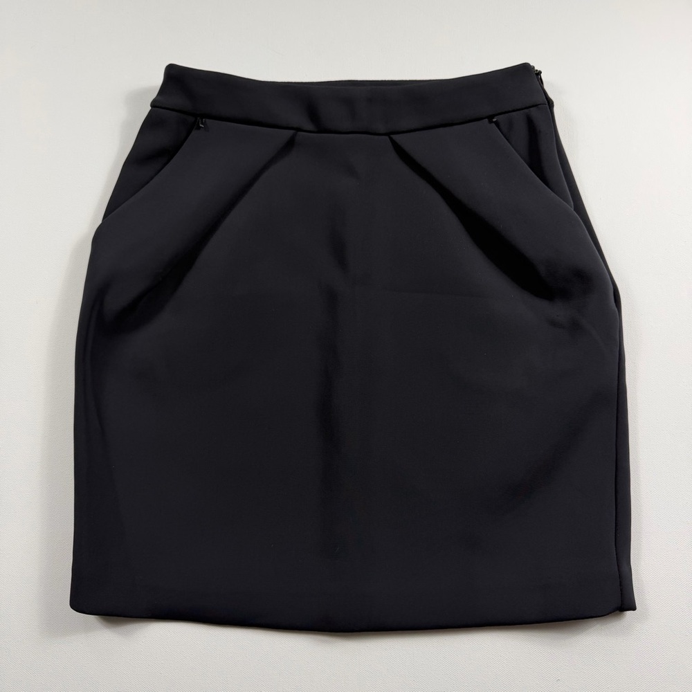 River Island Black Structured Mini Skirt Preppy Minimalist Tailored Chic